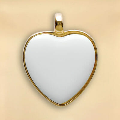 Ciondolo in ceramica cuore cornice oro Dekal