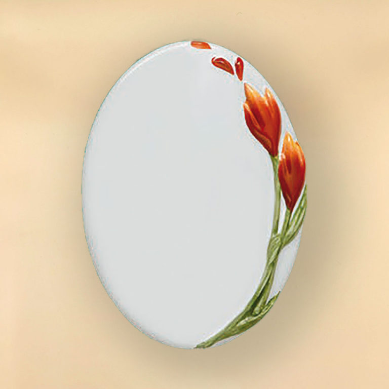 Fotoceramica Ovale Tulip Rosso||Fotoceramica Ovale Tulip Rosso Esempio